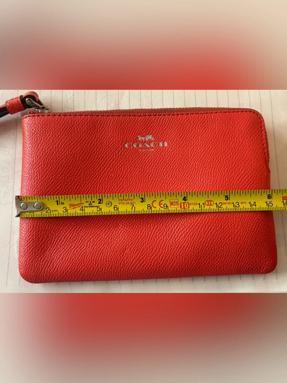 Coach Red Leather Wristlet